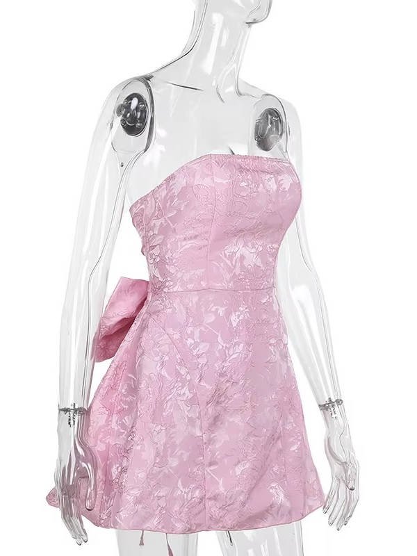 Women's Floral Jacquard Cocktail Mini Dress