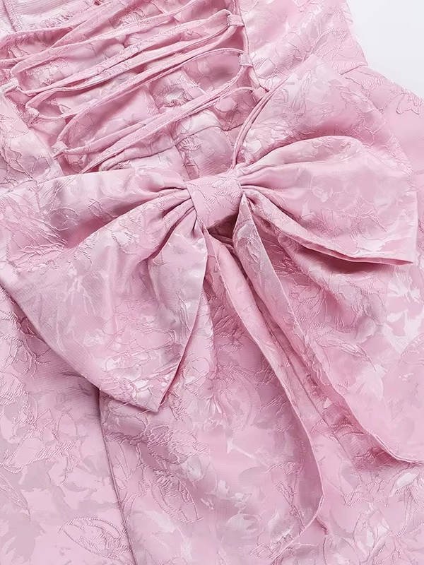 Women's Floral Jacquard Cocktail Mini Dress
