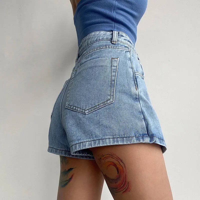 Women's High-Waisted Denim Skort - 4XL