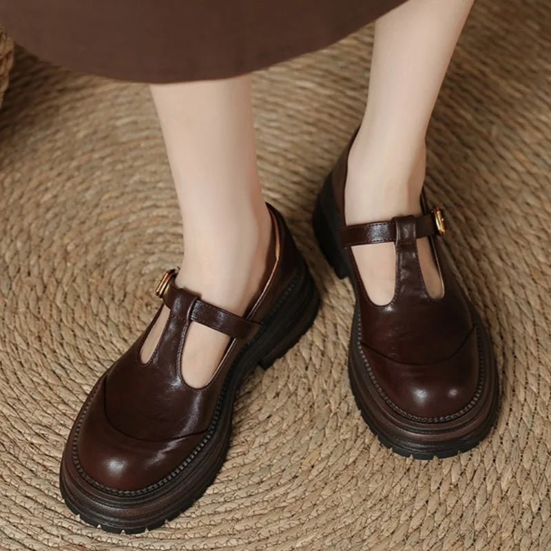 Women's Leather Platform Mary Janes