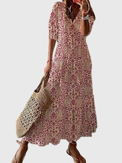 Women's Vacation Maxi Dress - Red