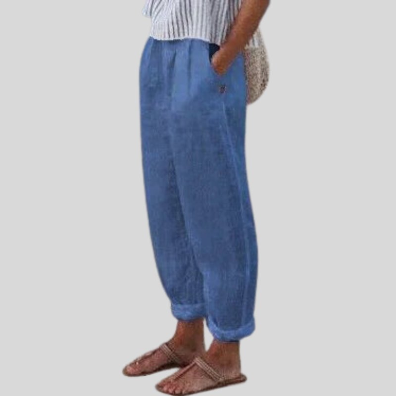 Women's Cropped Wide-Leg Pants - Blue