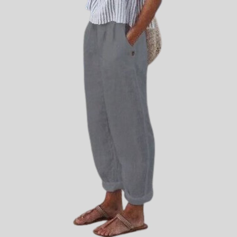 Women's Cropped Wide-Leg Pants - Gray