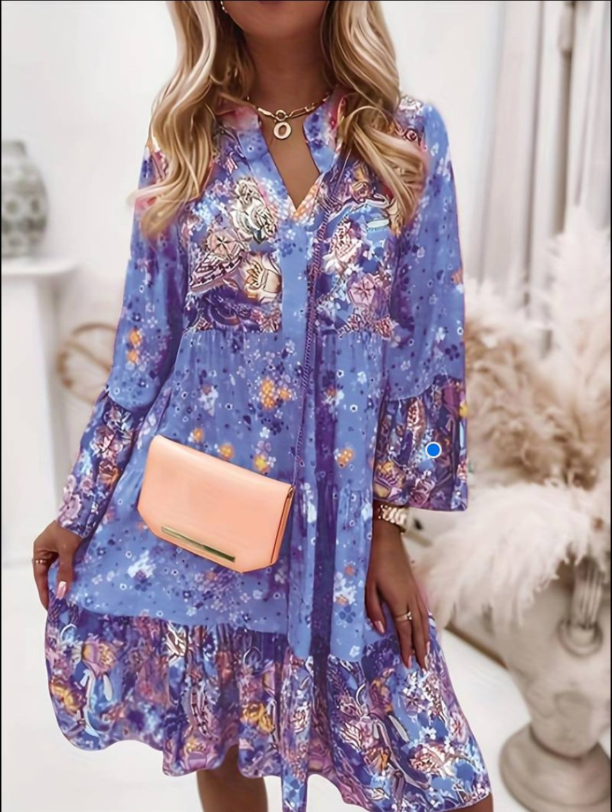 Women's Floral Chiffon Mini Dress