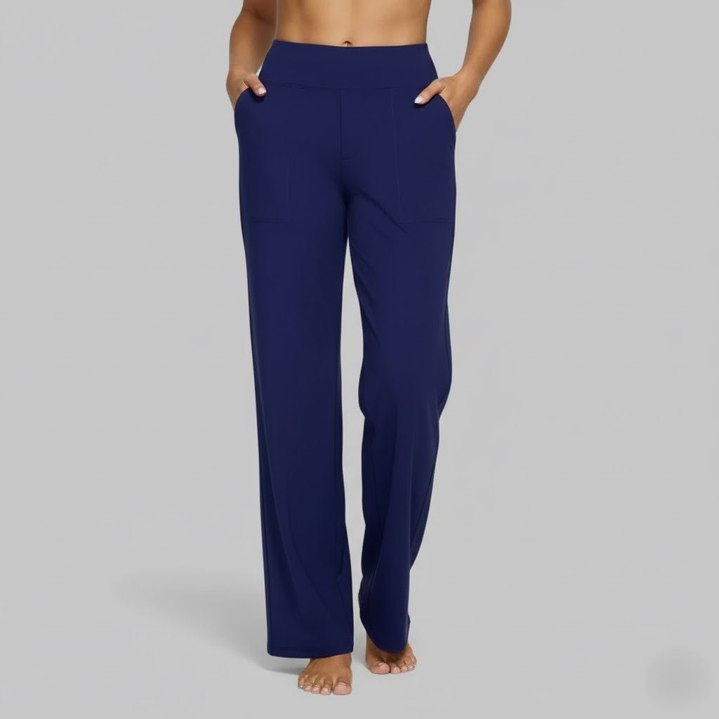 Women's High-Waisted Wide-Leg Pants - Blue