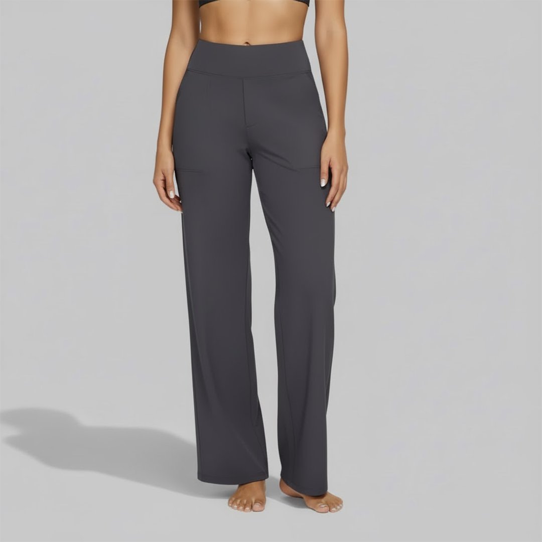 Women's High-Waisted Wide-Leg Pants - Grey