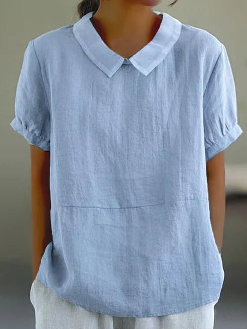 Women's Peter Pan Collar Blouse - Blue