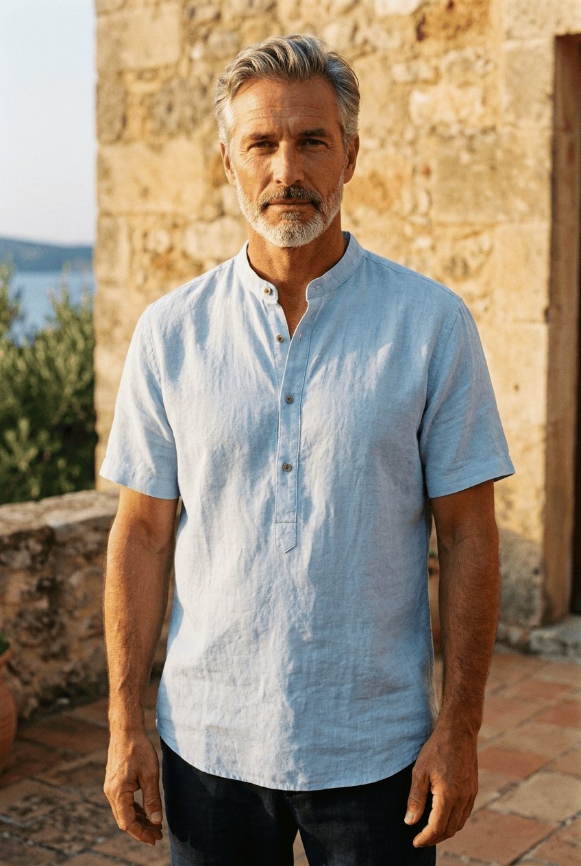Men's Short Sleeve Henley Shirt