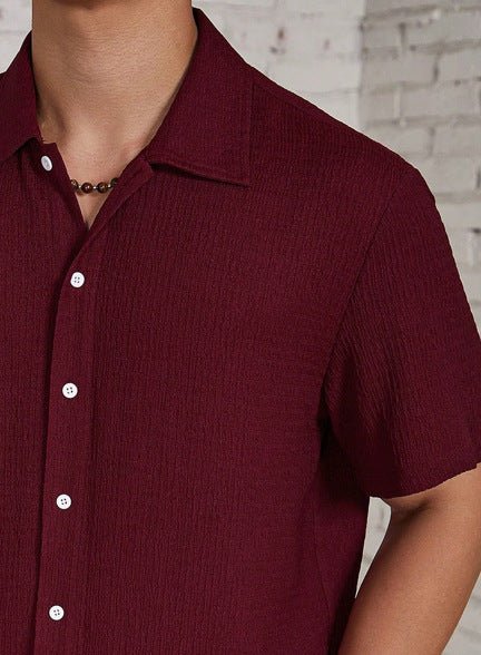 Men's Short-Sleeve Shirt - Burgundy