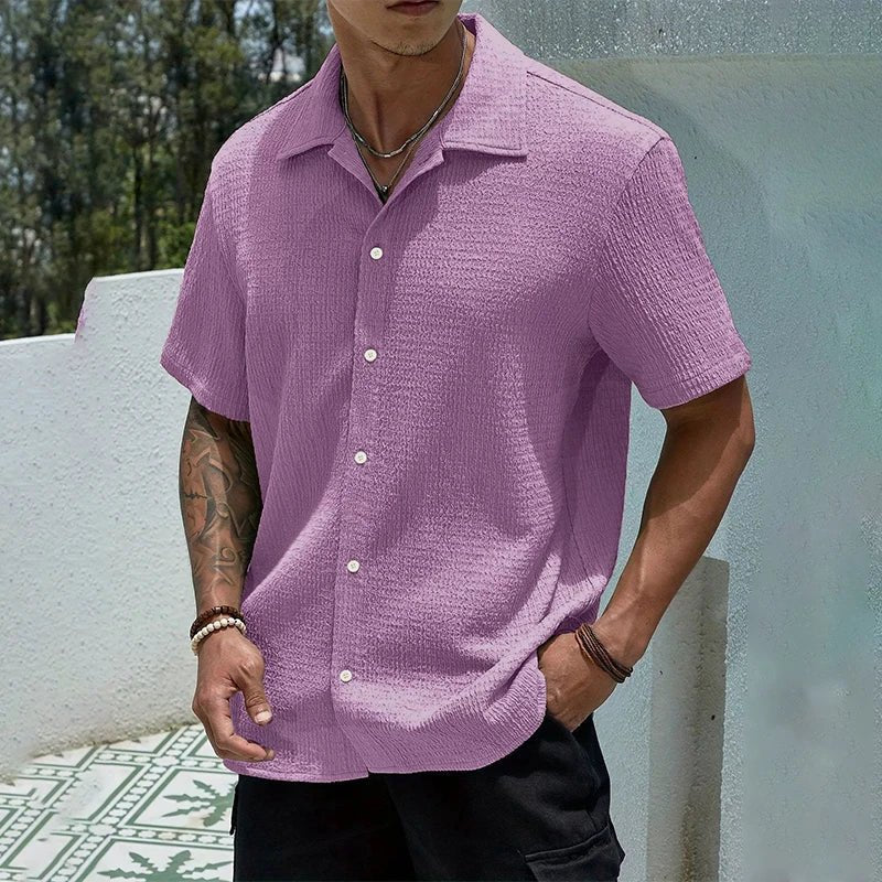 Men's Short-Sleeve Shirt - Purple