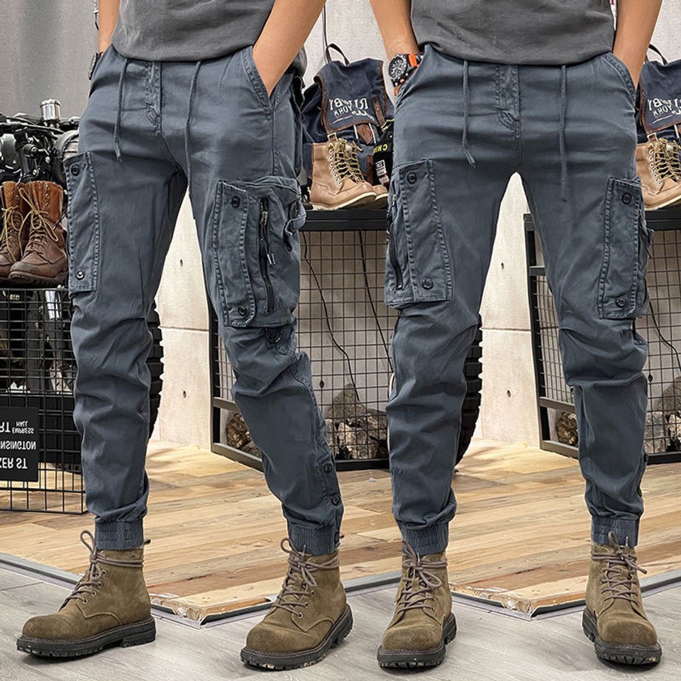 Men's Slim Cargo Joggers - Grey