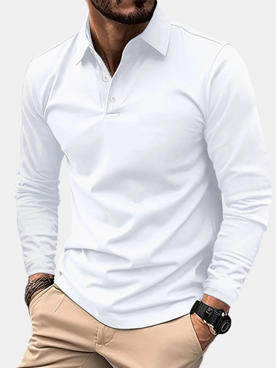 Men's Slim Long-Sleeve Polo Shirt