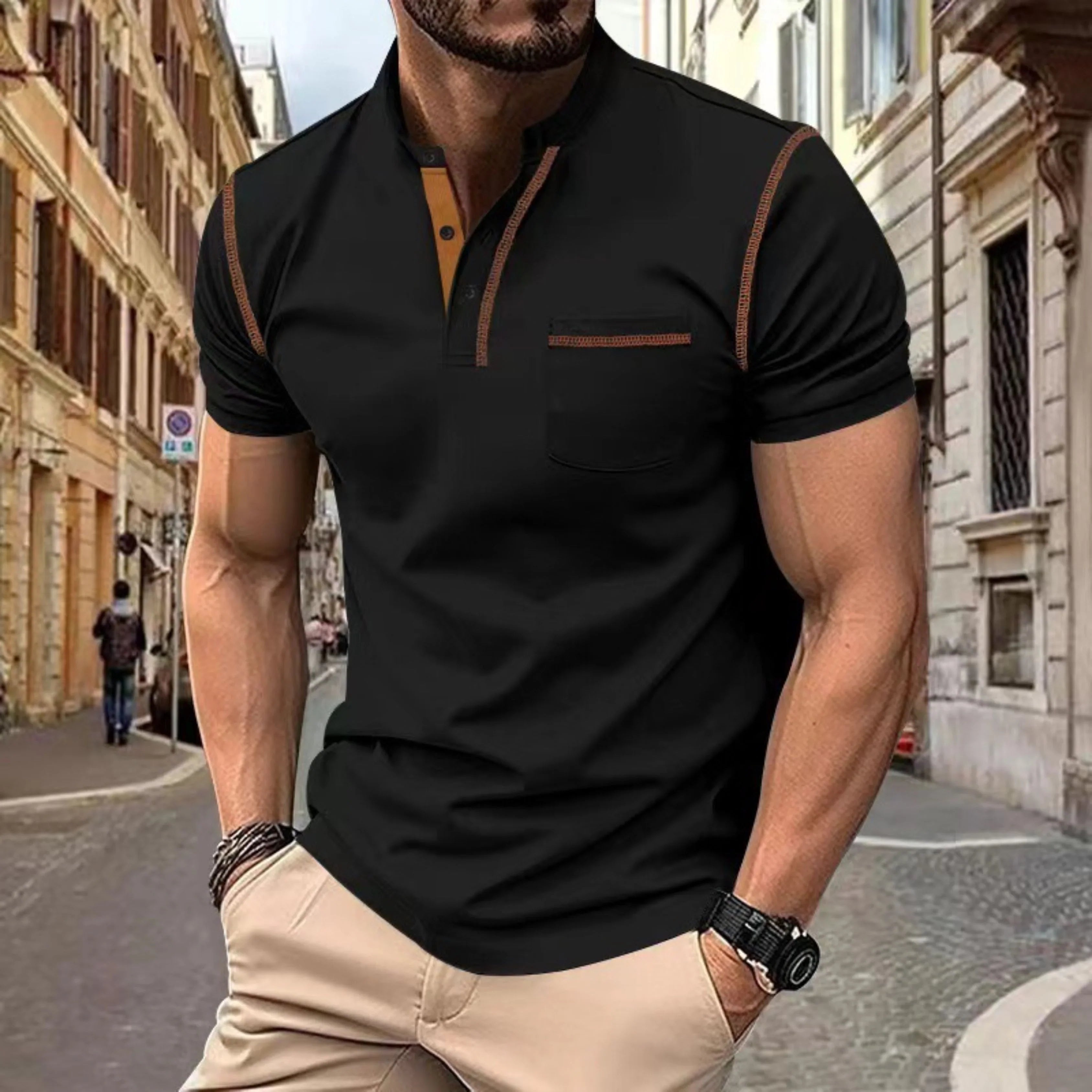 Men's Slim Polo Shirt - Black