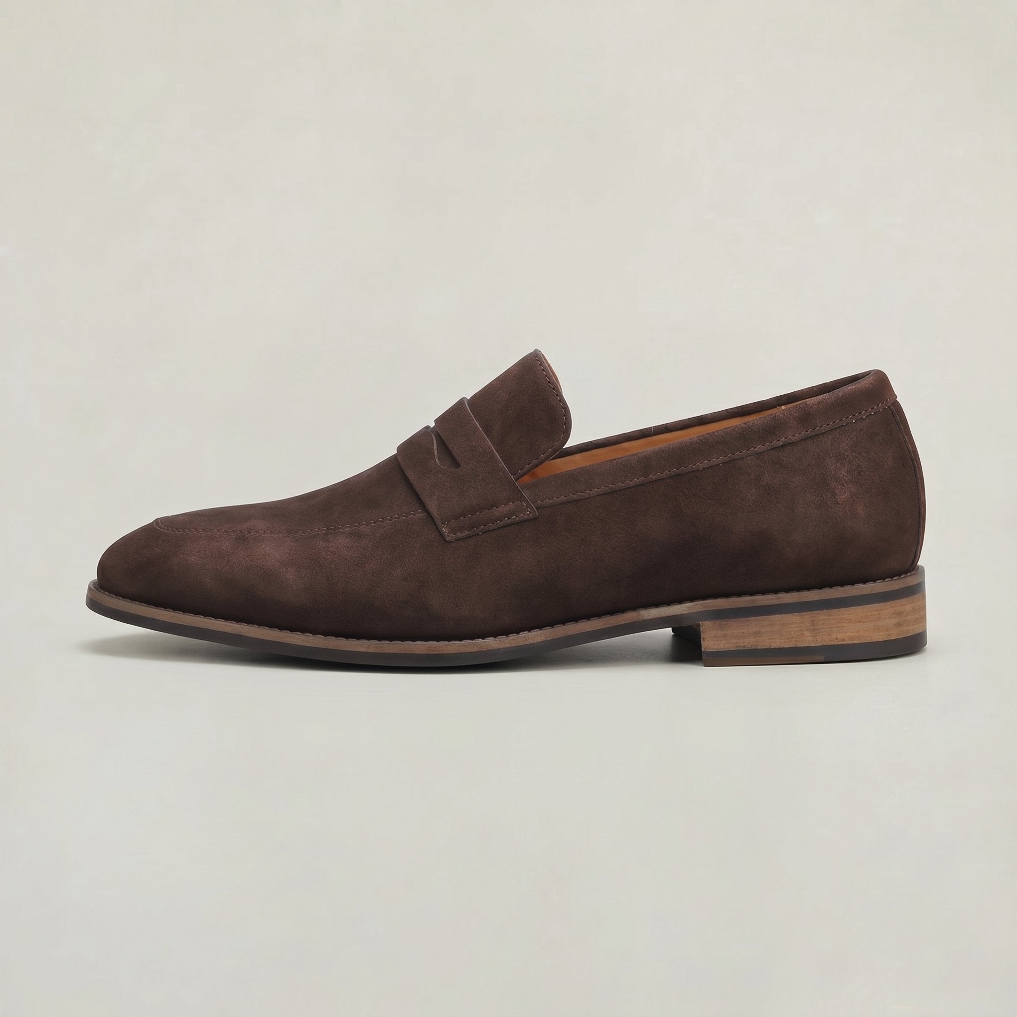 Men's Suede Penny Loafers - Camel
