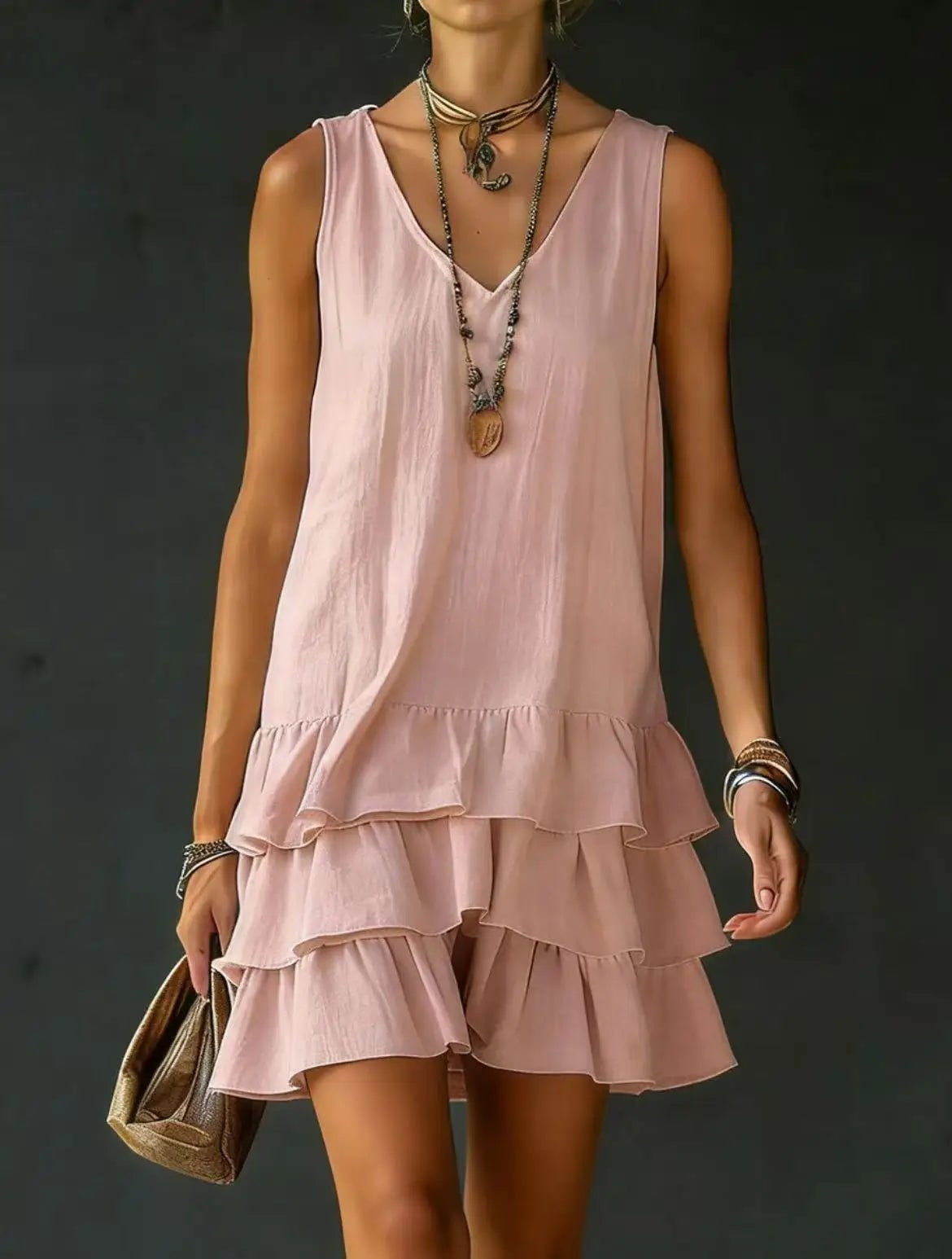 Women's Mini Vacation Dress - Pink