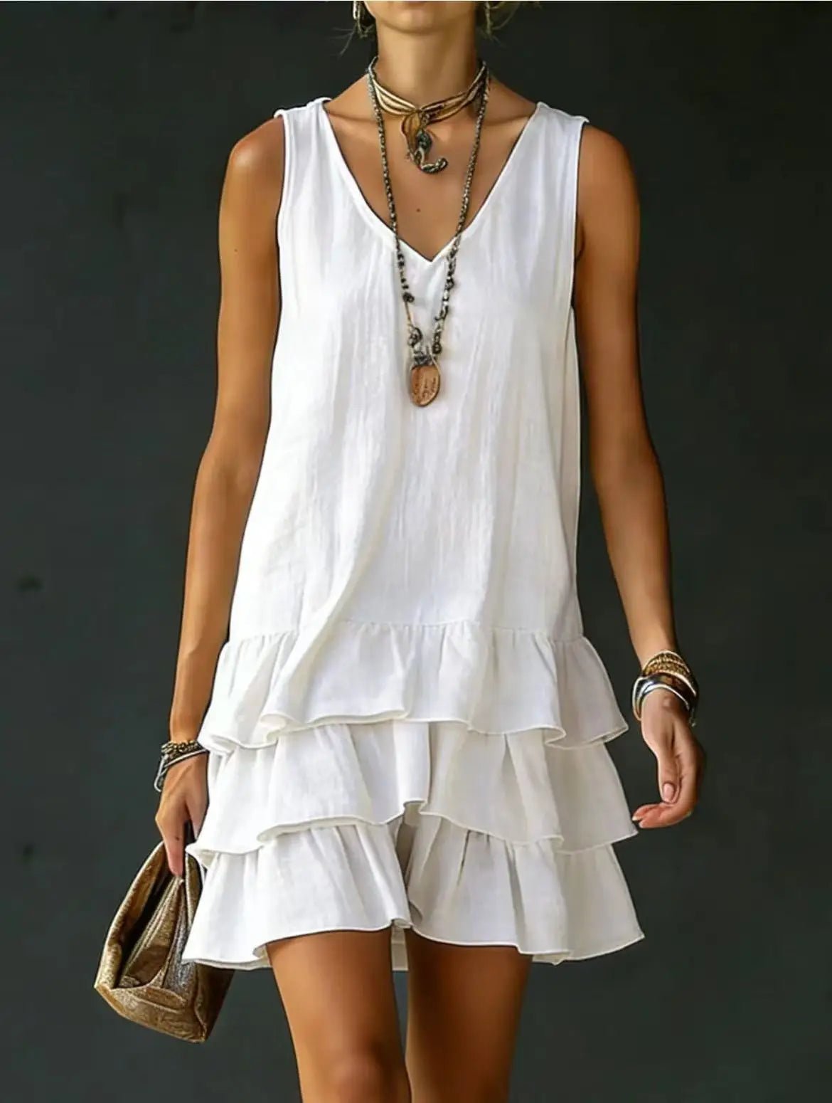 Women's Mini Vacation Dress - White