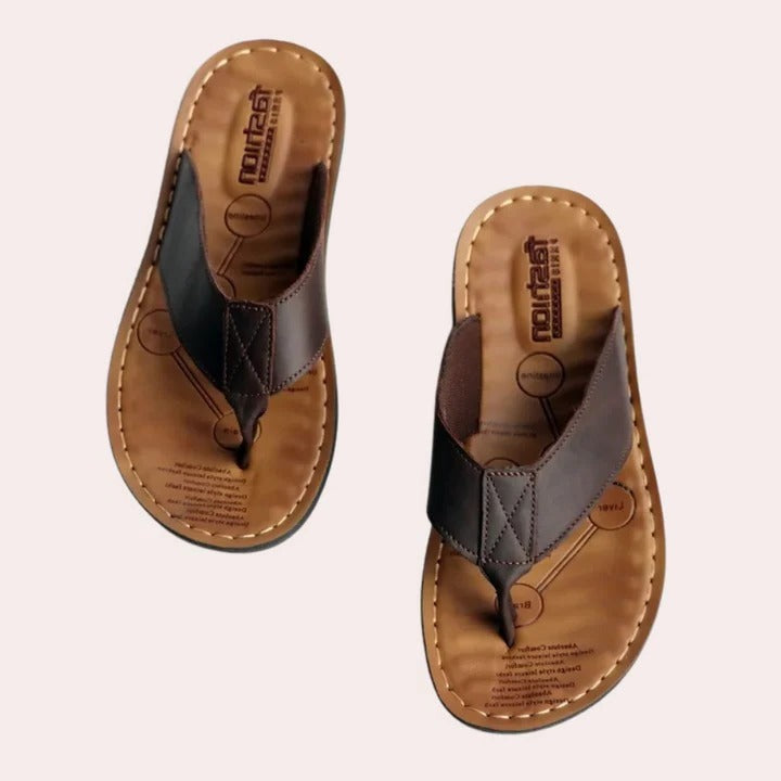Orthopedic Flip Flop Sandals - Brown