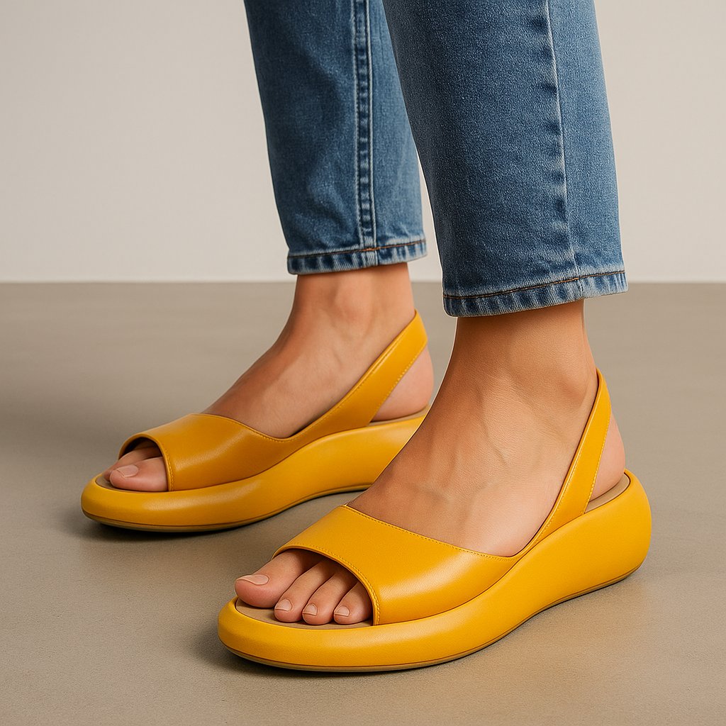 Women's Platform Slingback Sandals - Yellow
