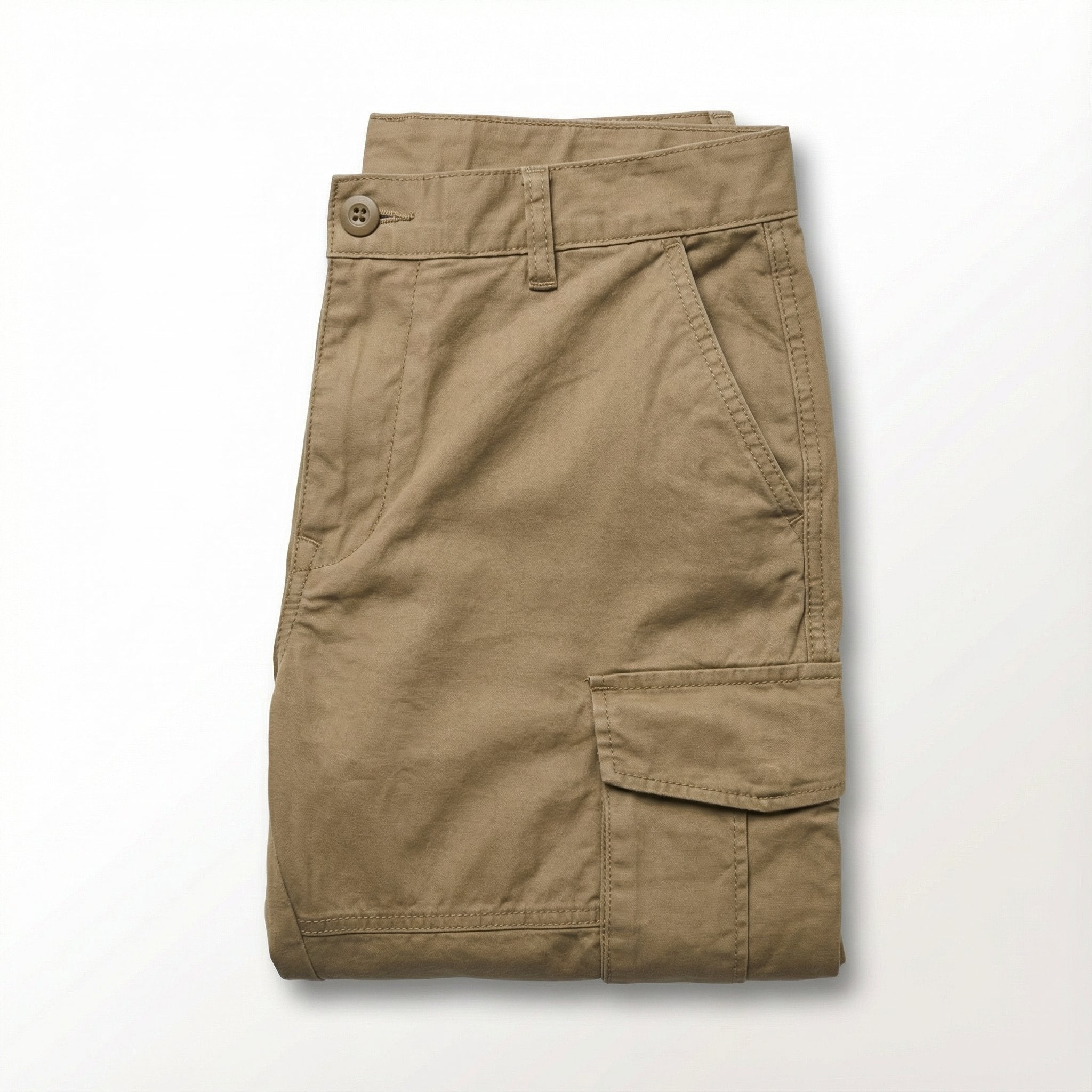 Men's Cotton Twill Cargo Pants - Khaki