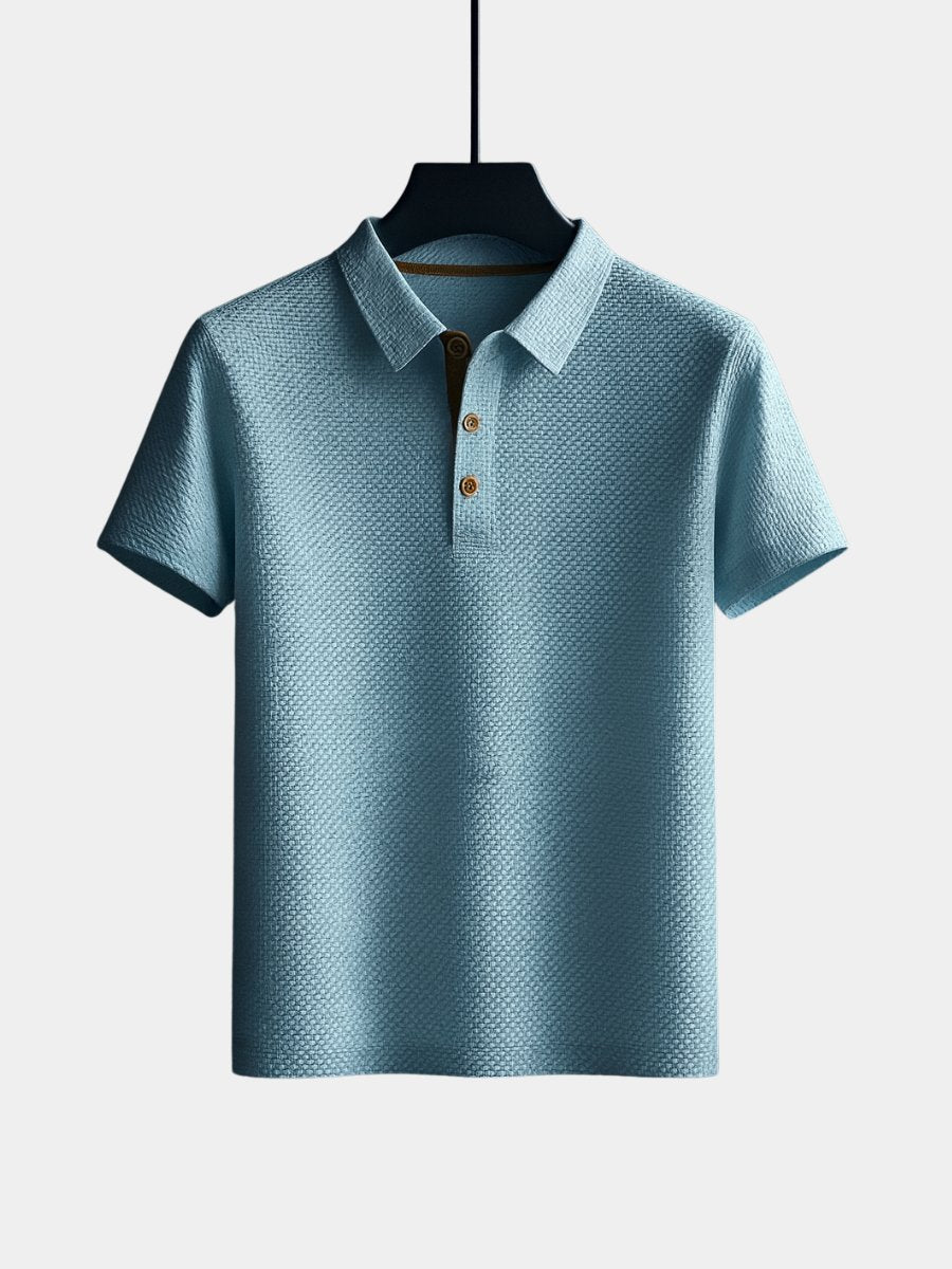 Men's Waffle-Knit Polo Shirt