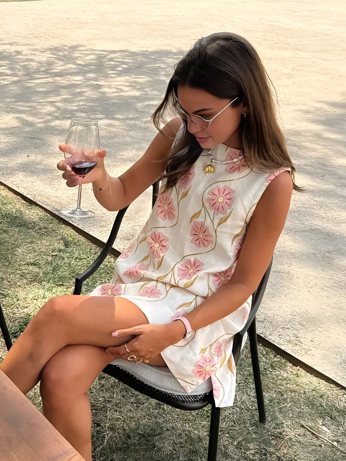 Women's Floral Mini Dress - White