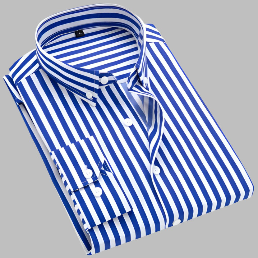 Long Sleeve Striped Shirt - Darkblue