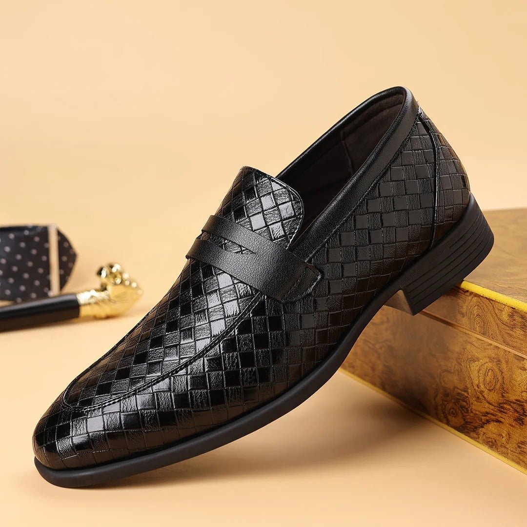 Men's Woven Penny Loafers - Black