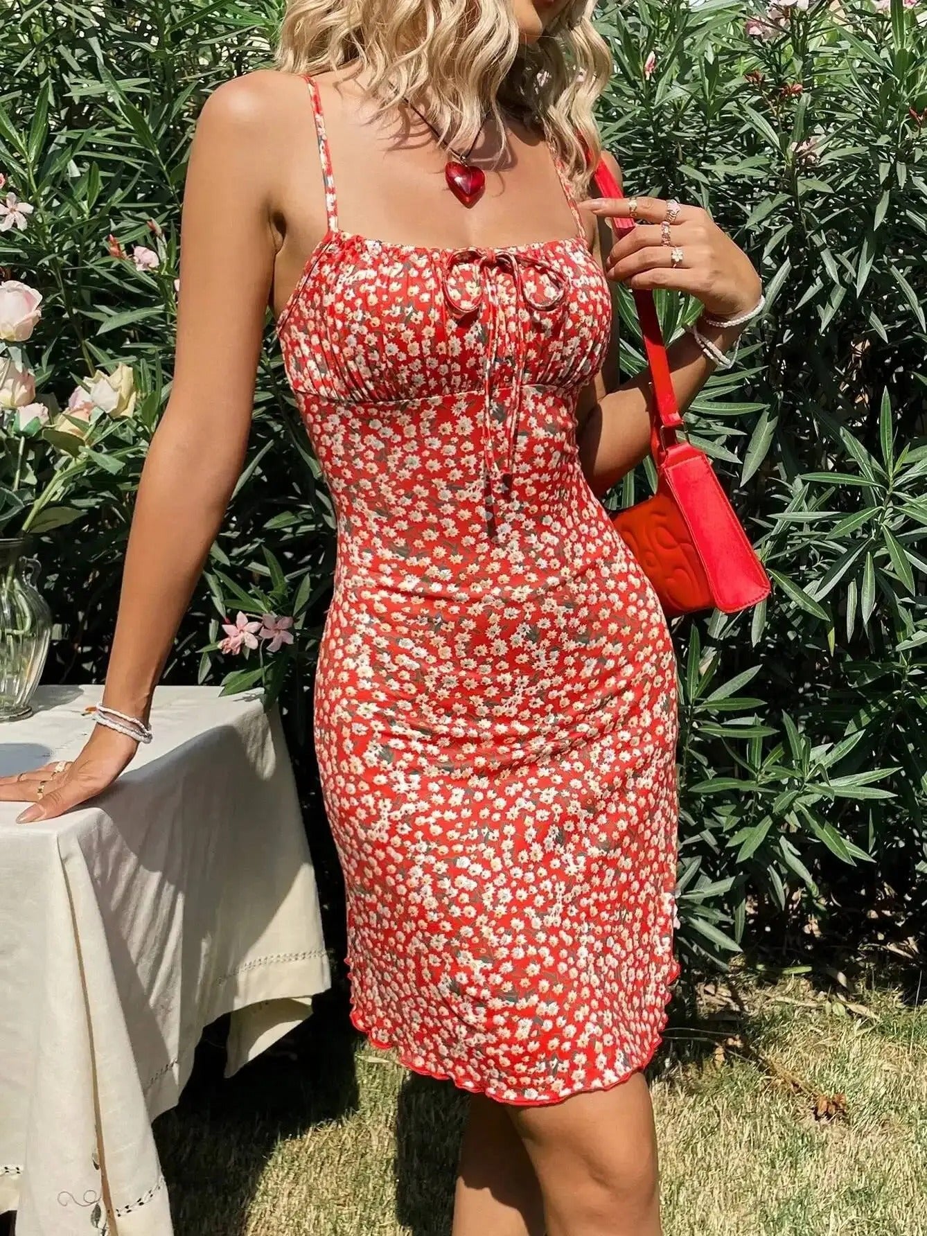 Women's Floral Ruched Mini Sundress