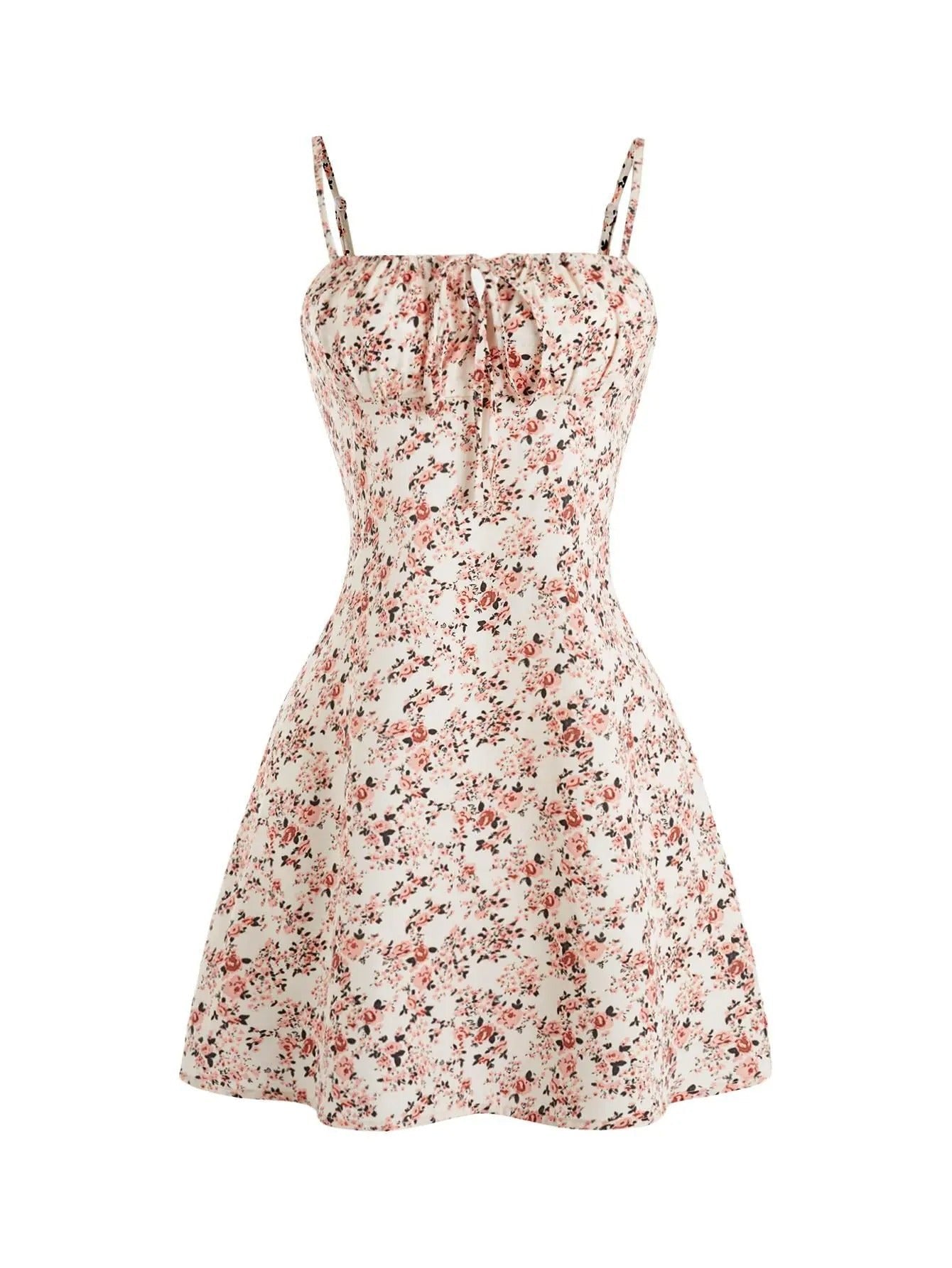 Women's Floral Ruched Mini Sundress - 3