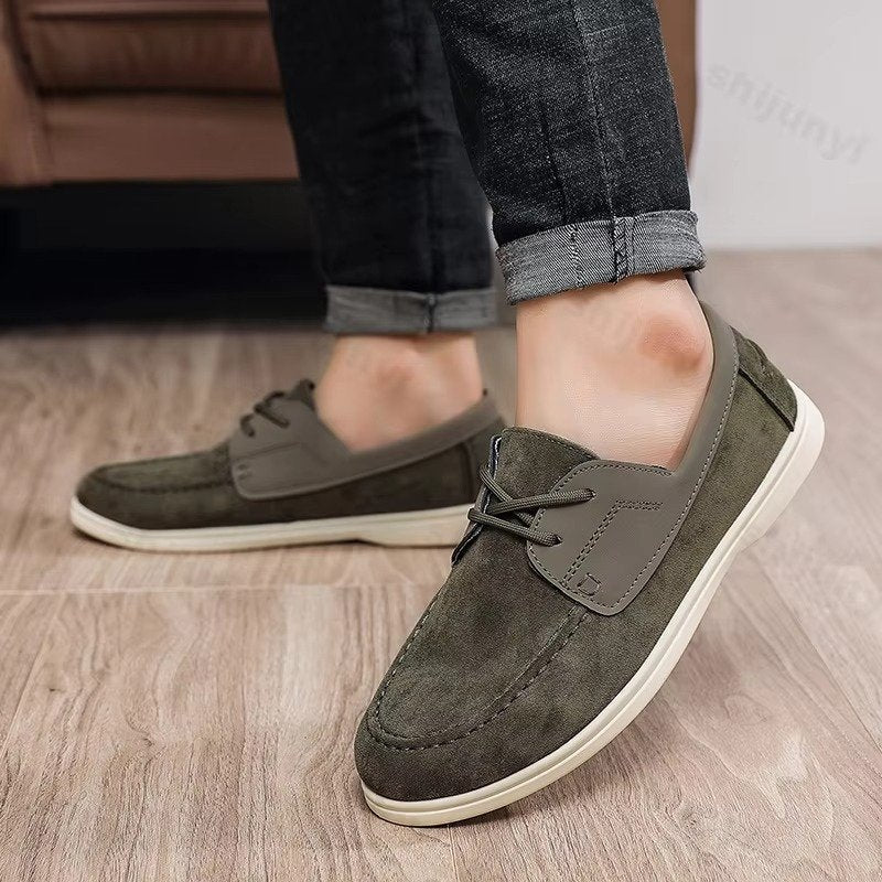 Men's Suede Moc-Toe Boat Shoes