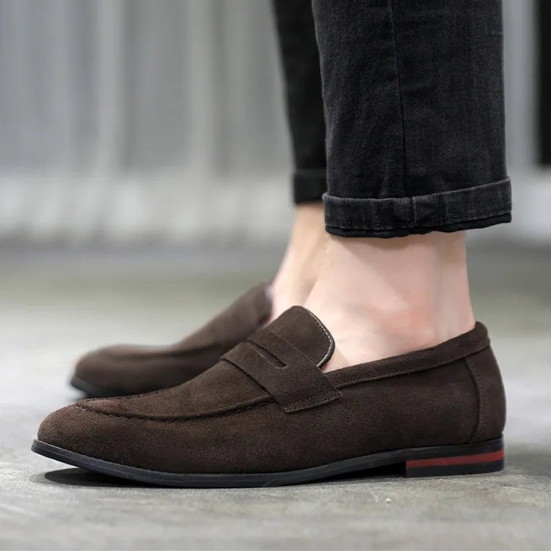Men's Suede Penny Loafers