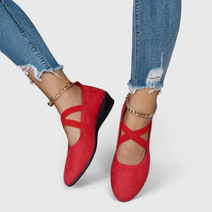 Mary Jane Ballet Flats - Red
