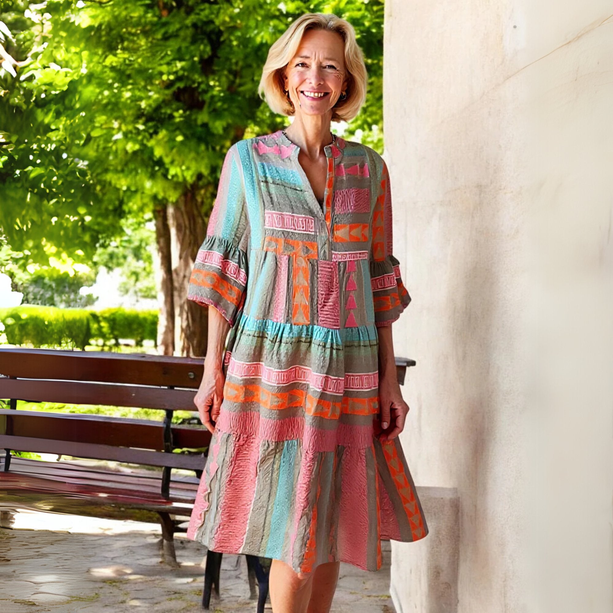 Women's Vacation V-Neck Mini Dress