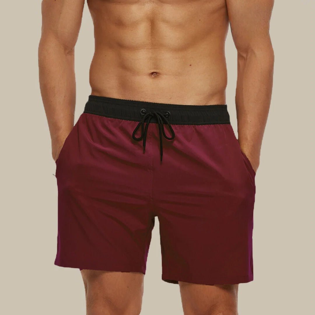 Men's Beach Swim Shorts - Wine