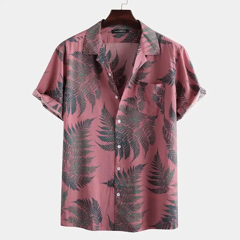 Men's Camp Collar Shirt - Pink