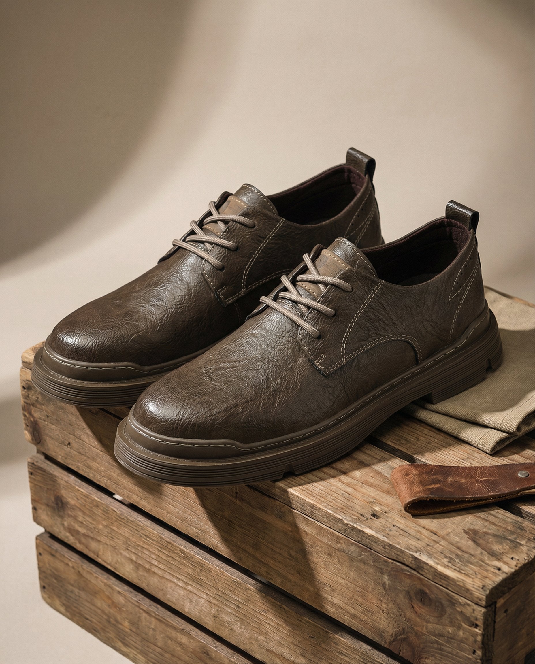 Men's Faux Leather Derby Shoes