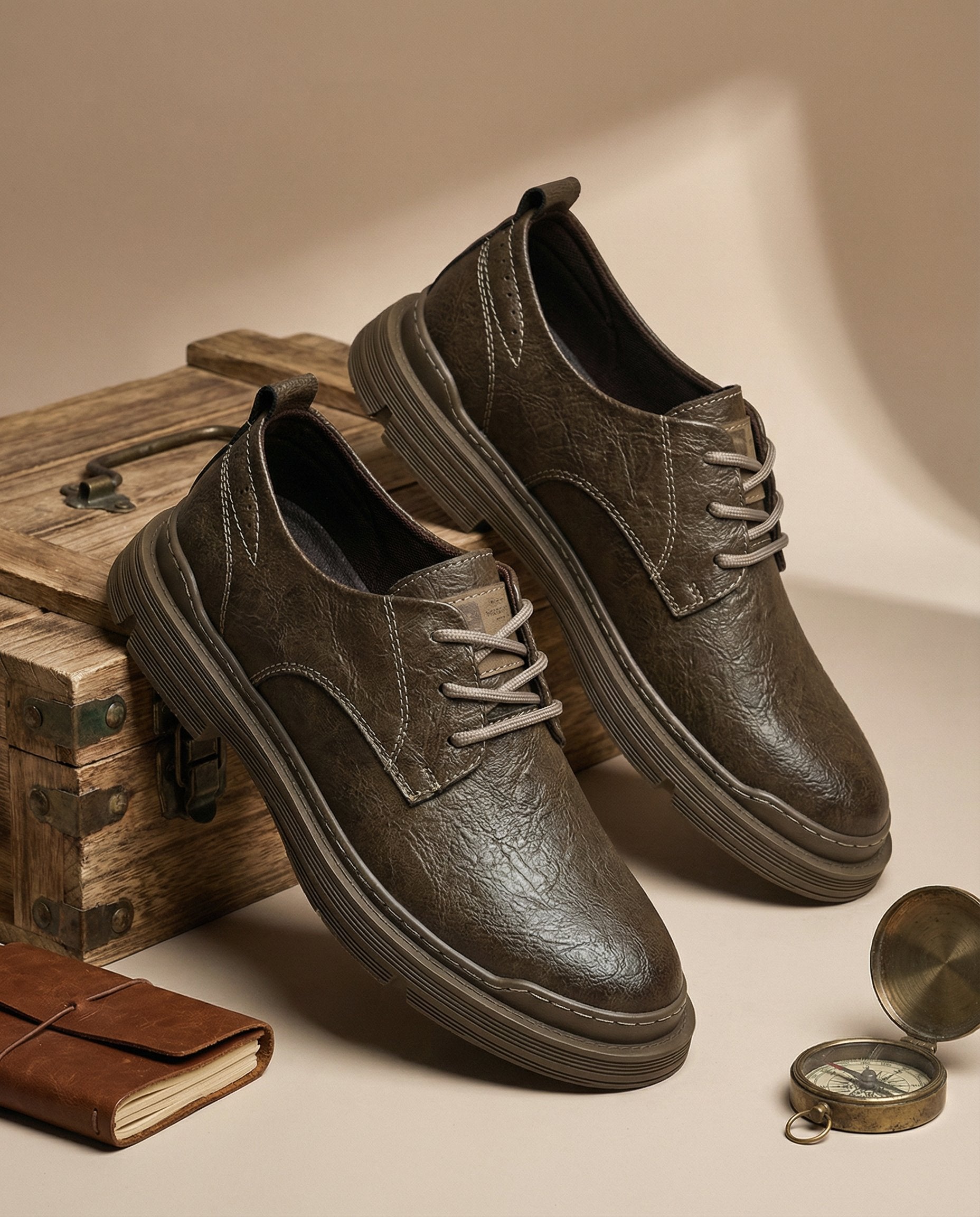 Men's Faux Leather Derby Shoes