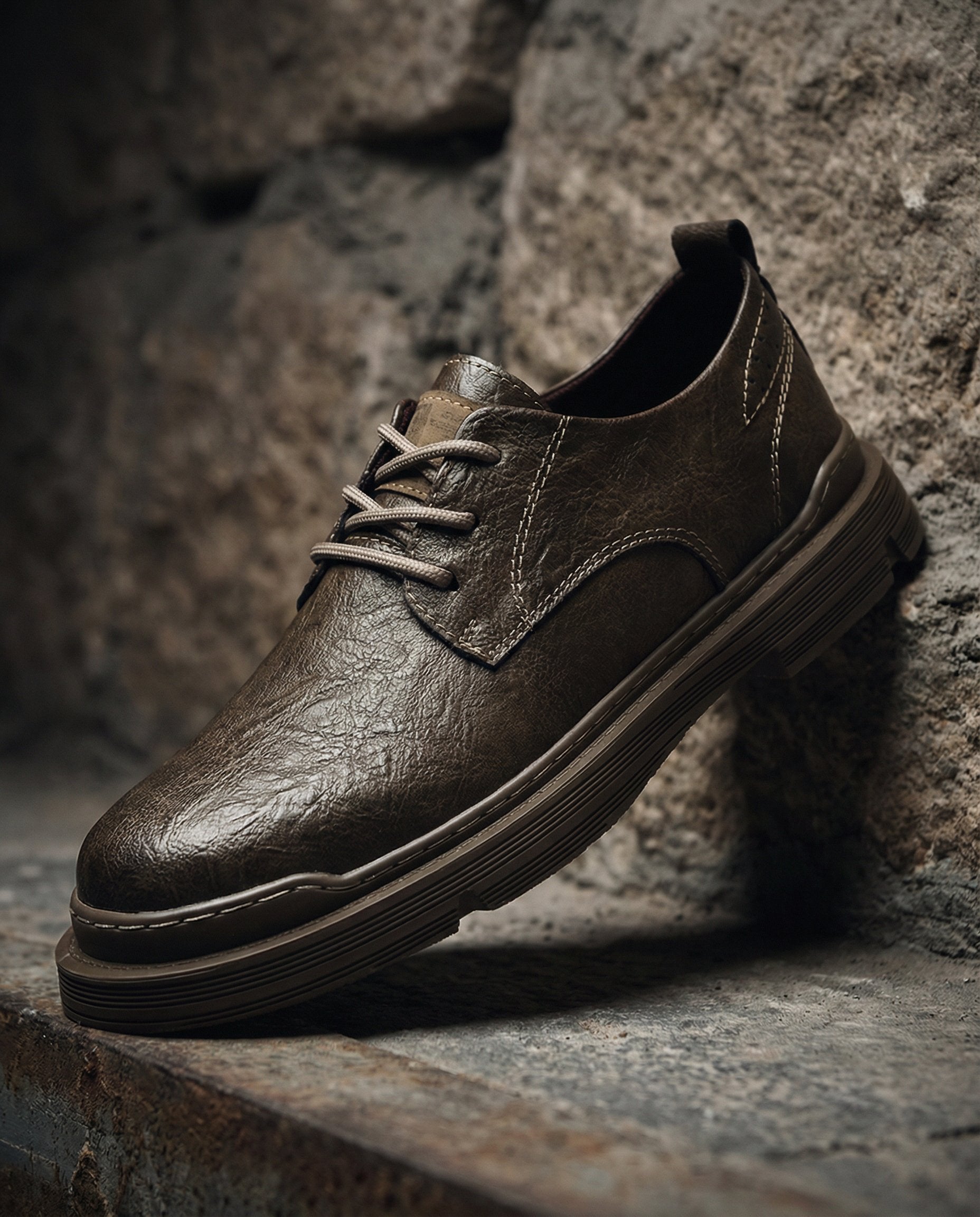 Men's Faux Leather Derby Shoes