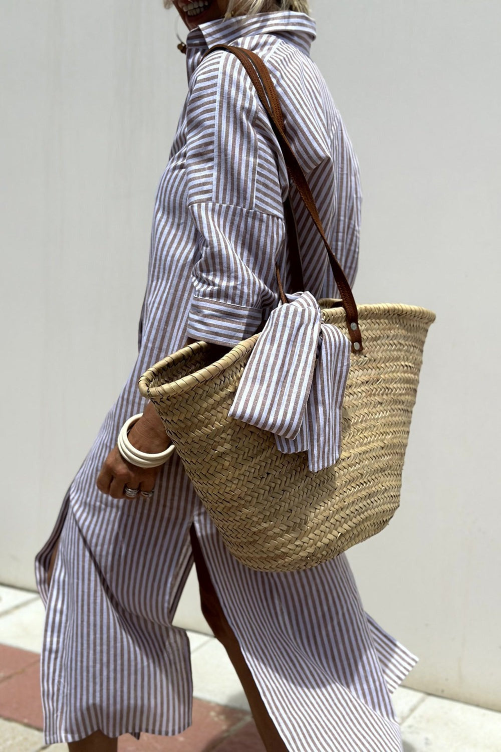 Striped Maxi Shirt Dress