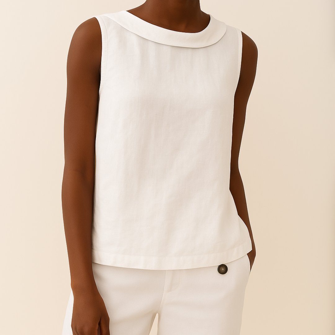 Women's Sleeveless Blouse - White