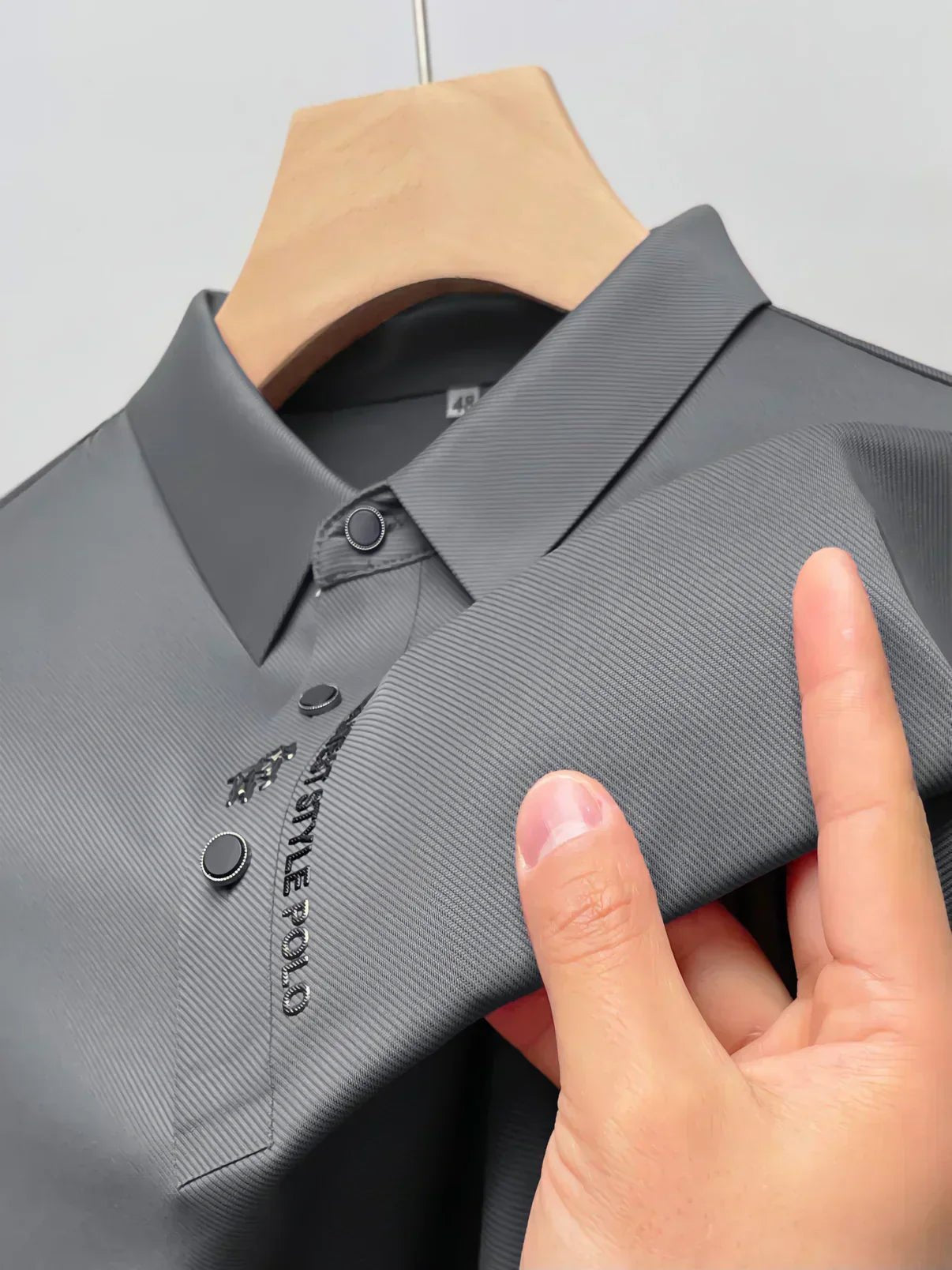 Men's Snap-Placket Twill Polo
