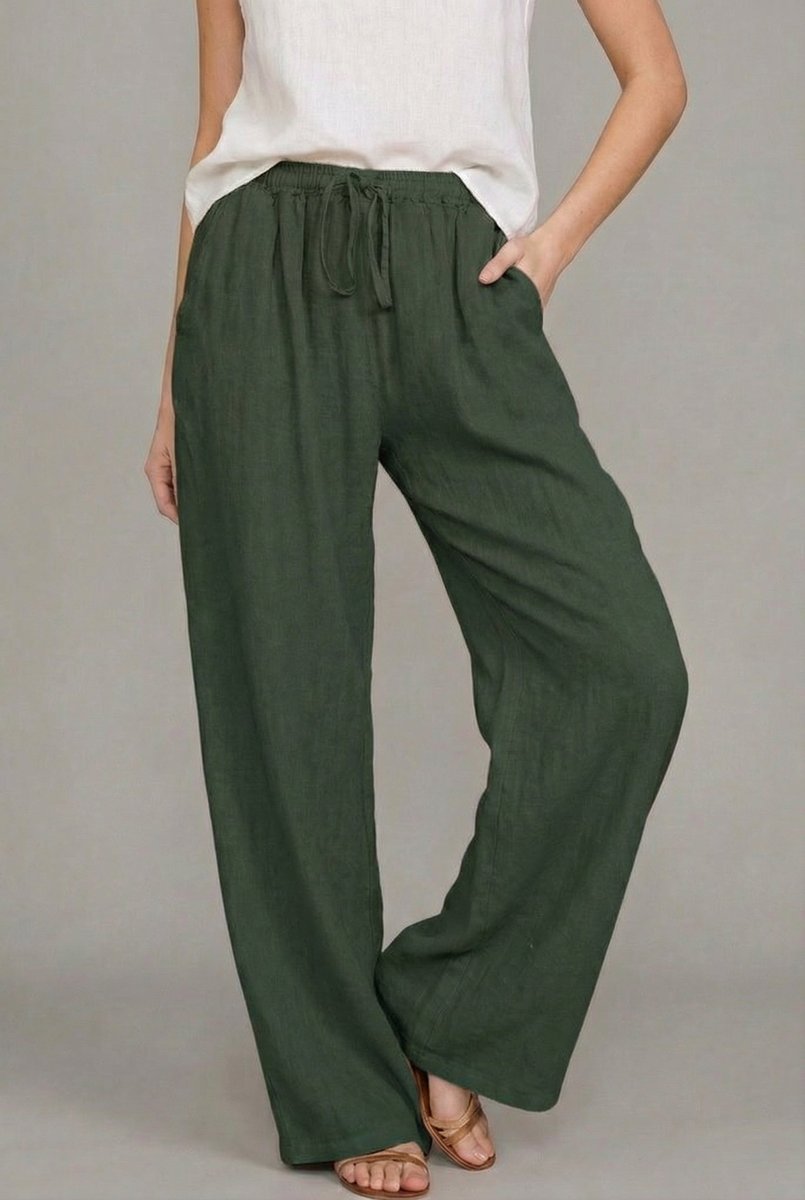 Women's Wide-Leg Pants - Green