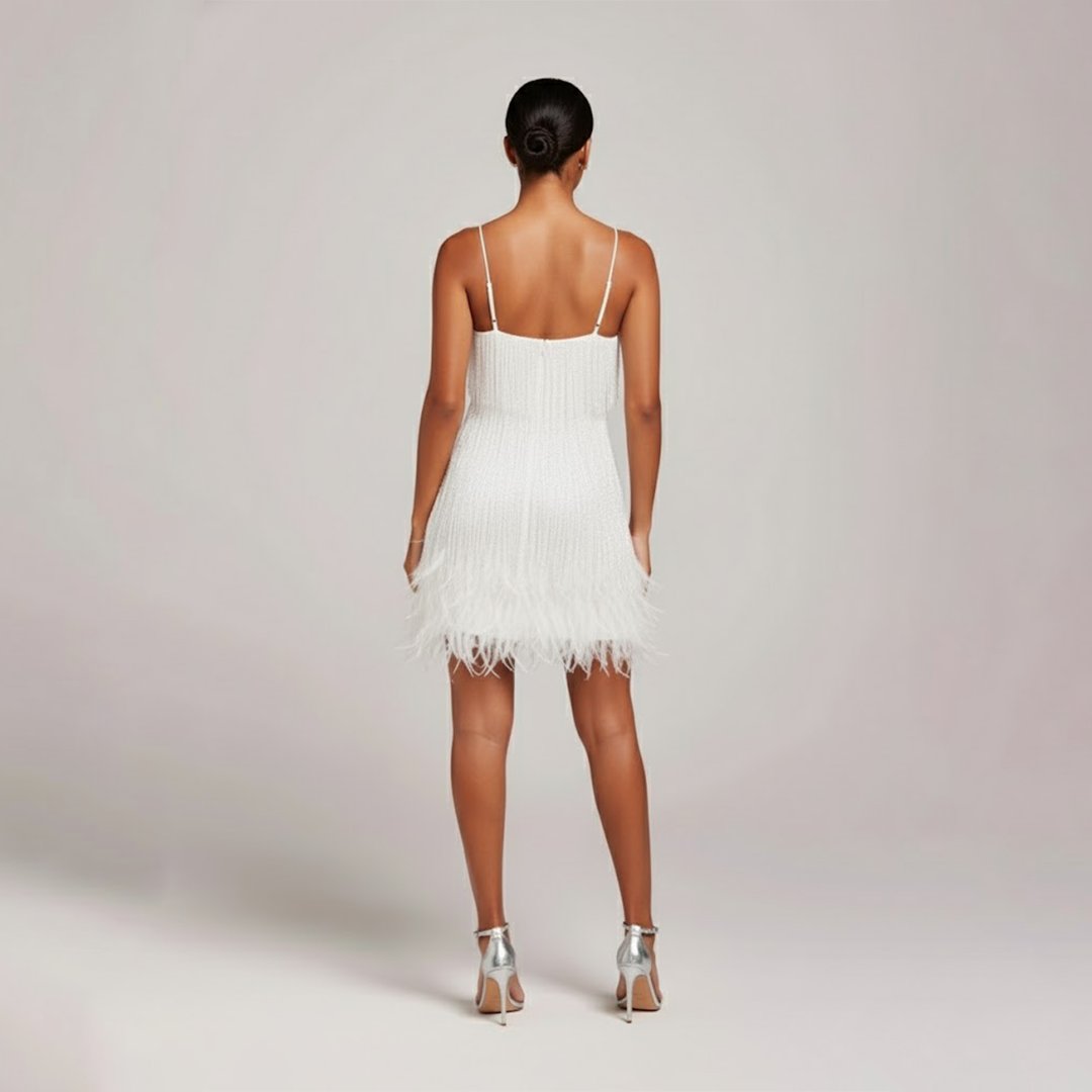 Women's Beaded Fringe Mini Dress