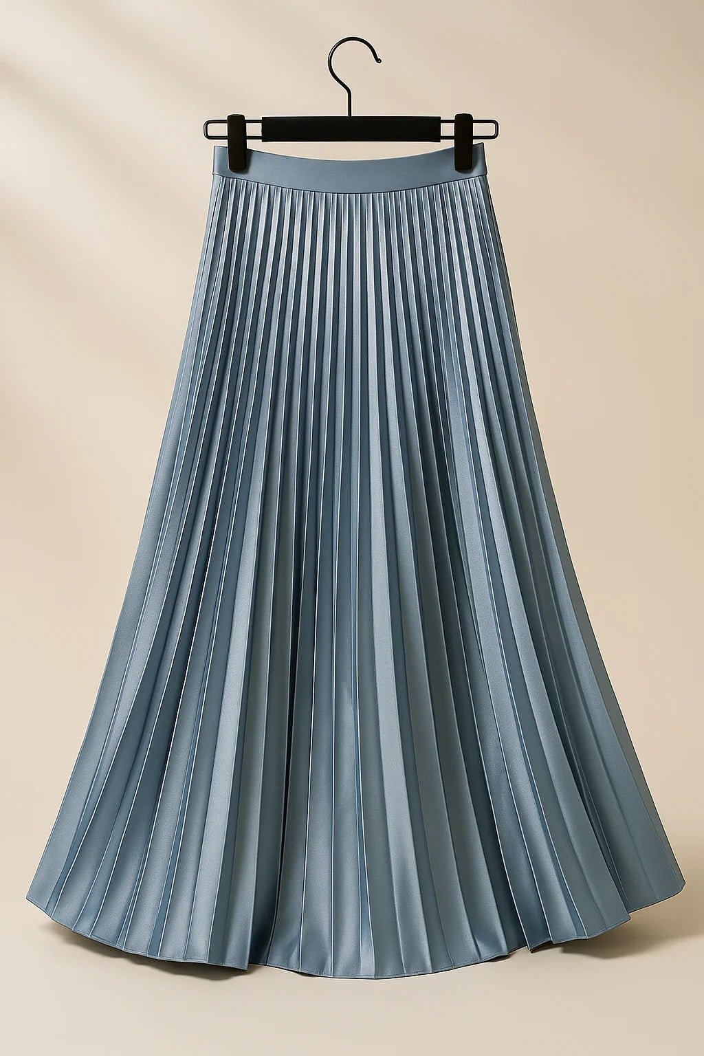 Women's Faux Leather Pleated Midi Skirt