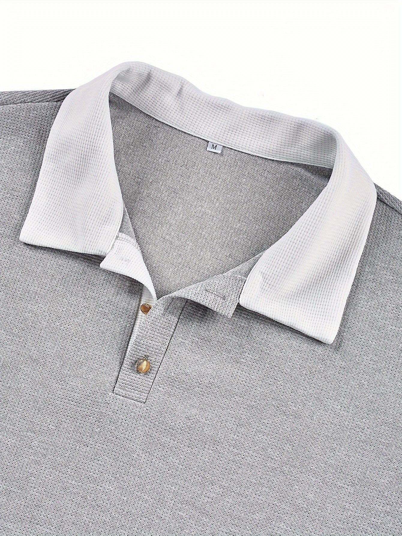 Men's Waffle Knit Long-Sleeve Polo