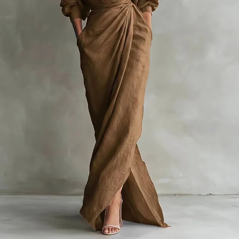 Women's V-Neck Wrap Maxi Dress