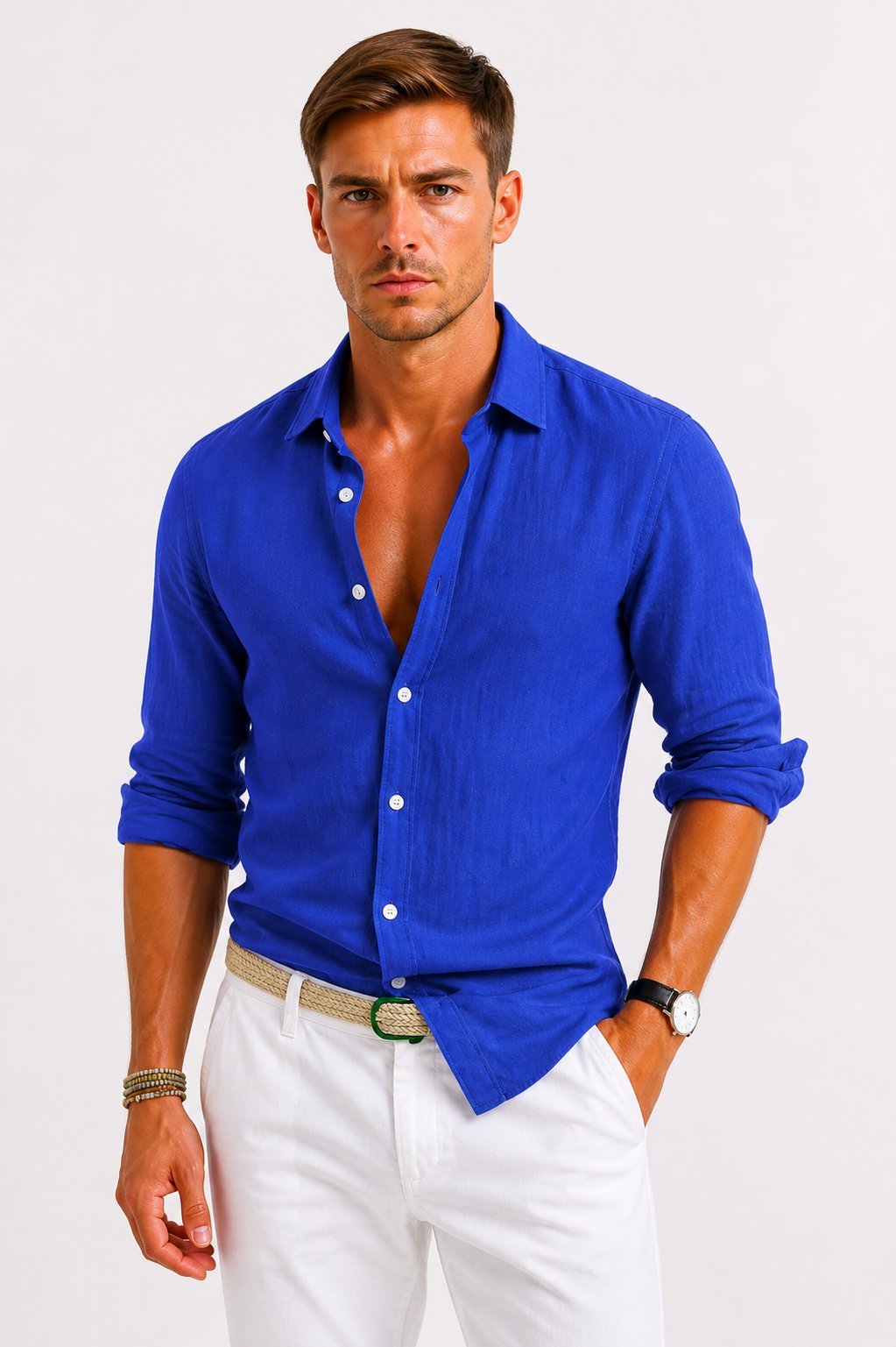 Men's Slim Shirt - Blue