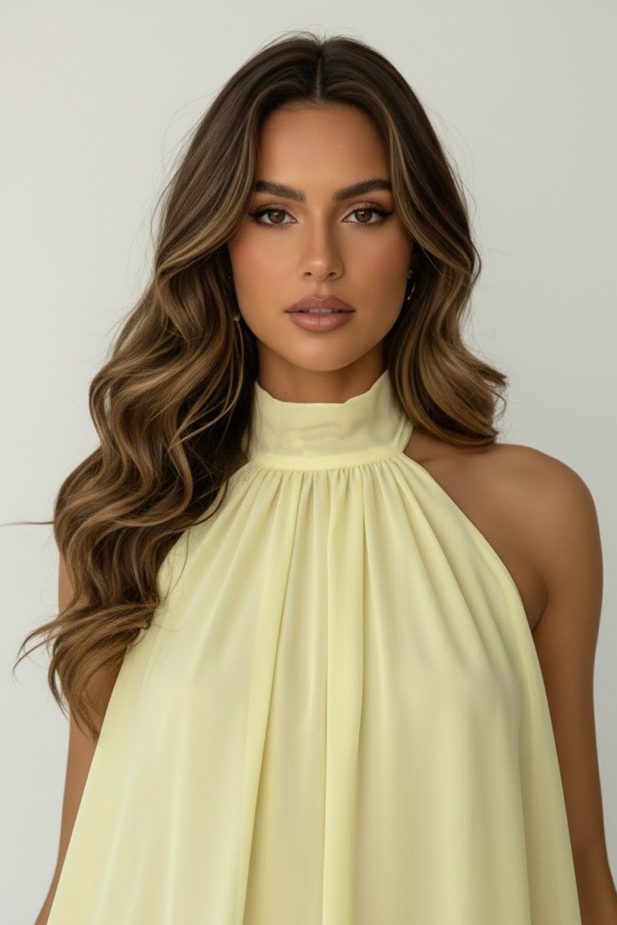 Women's Chiffon Halter Mini Dress