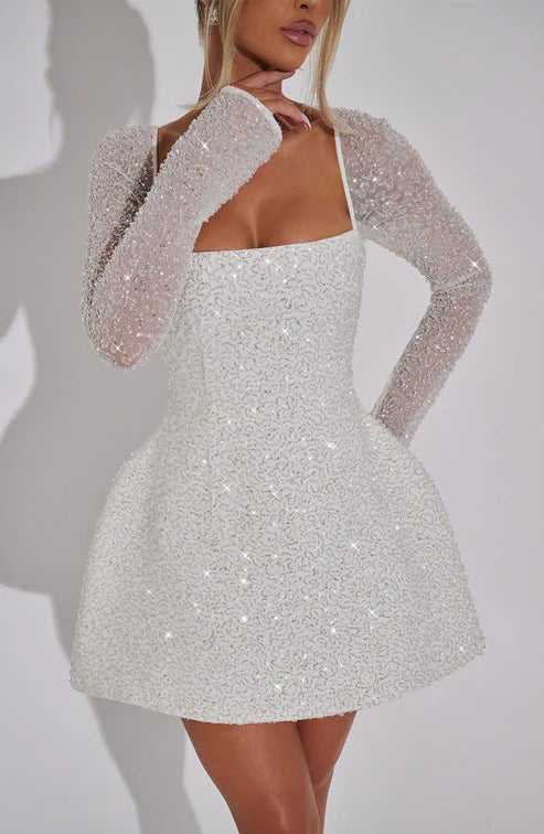 Women's Sequin Mini Skater Dress