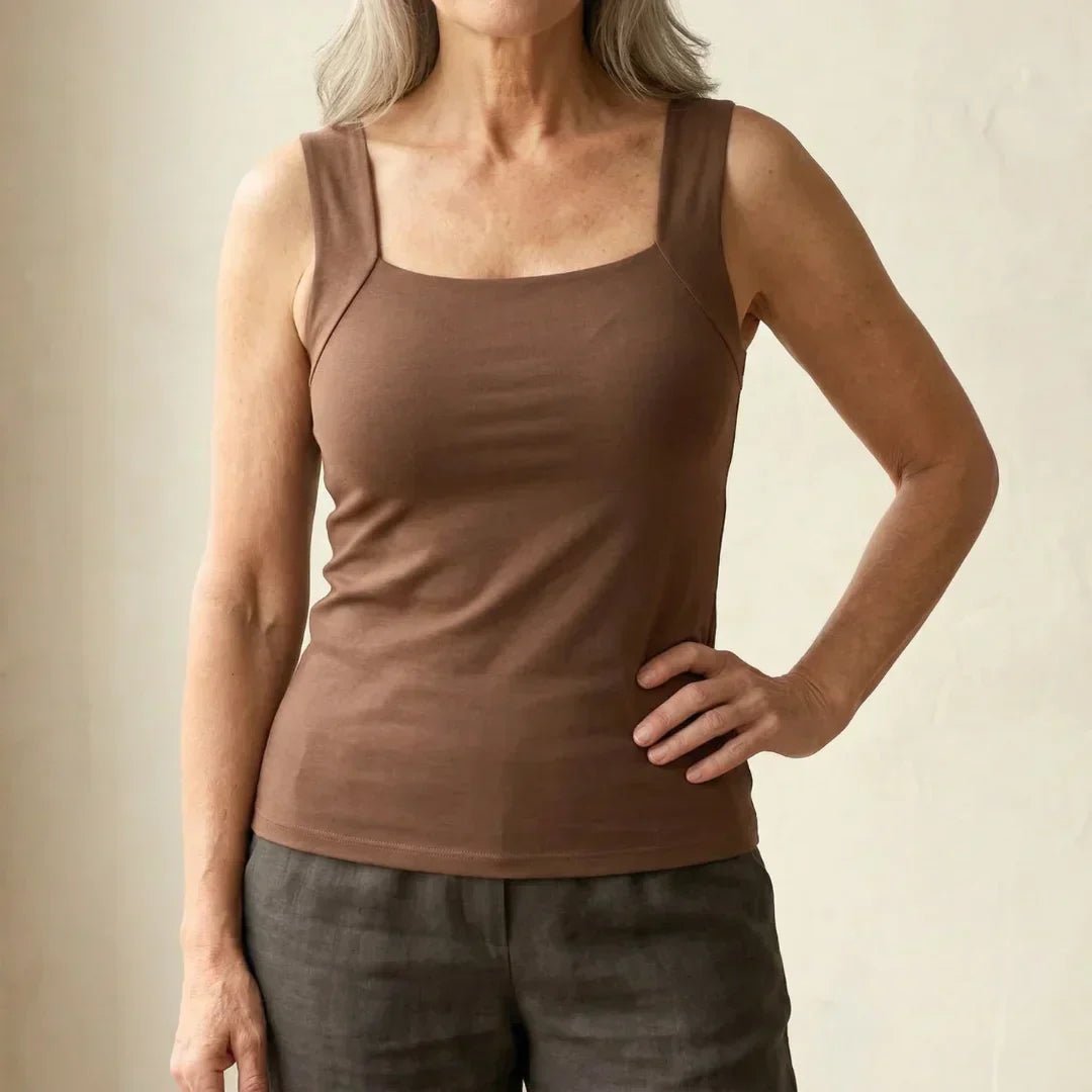 Women's Square Neck Cotton Tank Top